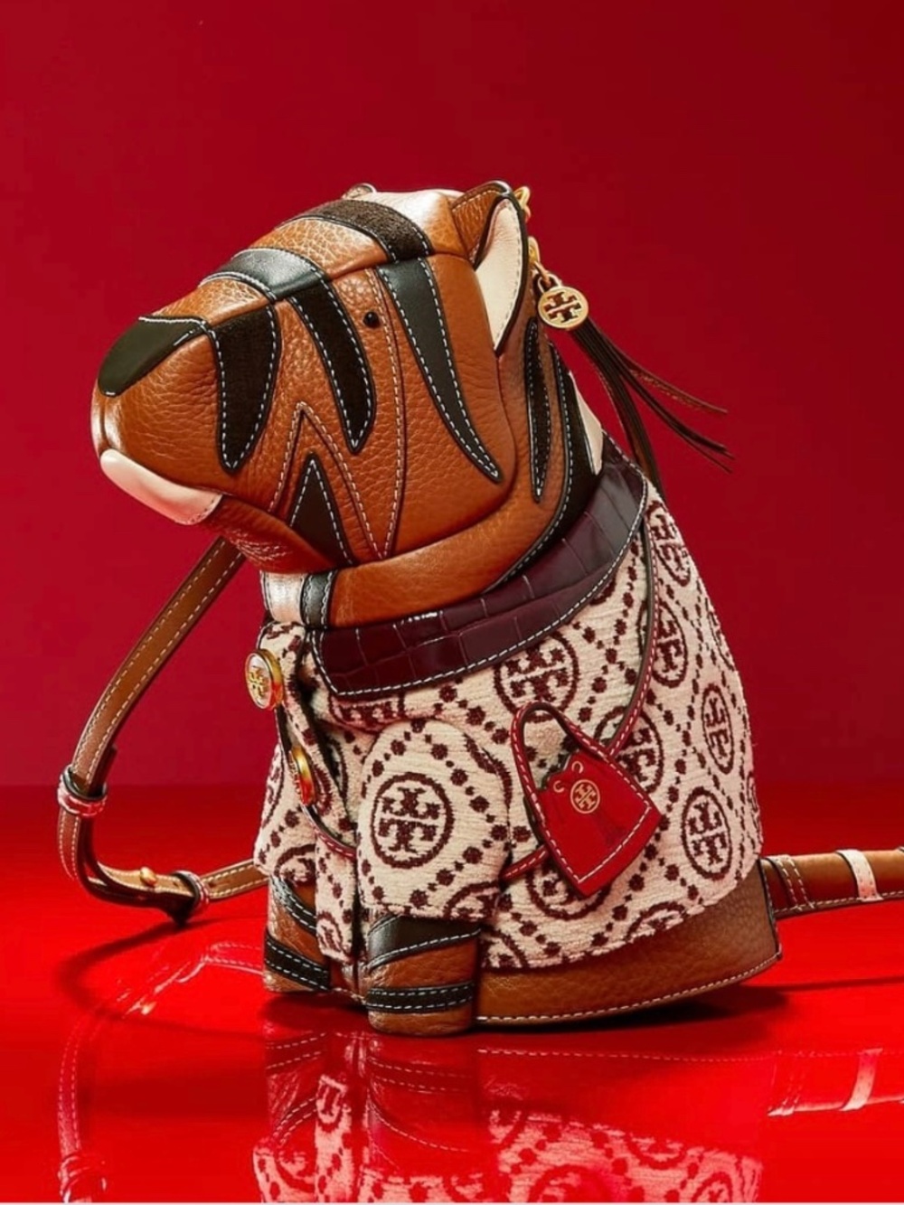 Tory Burch Tanya Tiger T Monogram Crossbody Bag Rare